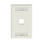 Placa de Pared Vertical, Salida Para 1 Puerto Keystone, Con Espacios Para Etiquetas, Color Blanco Mate