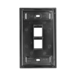 Placa de Pared Vertical, Salida Para 2 Puertos Keystone, Con Espacios Para Etiquetas, Color Negro - Image 4