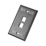 Placa de Pared Vertical, Salida Para 2 Puertos Keystone, Con Espacios Para Etiquetas, Color Negro - Image 3