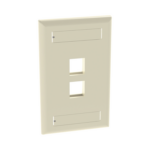 Placa de Pared Vertical, Salida Para 2 Puertos Keystone, Con Espacios Para Etiquetas, Color Marfil - Image 4