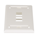 Placa de Pared Vertical, Salida Para 2 Puertos Keystone, Con Espacios Para Etiquetas, Color Blanco Mate - Image 3