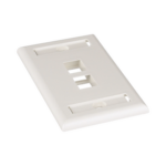 Placa de Pared Vertical, Salida Para 2 Puertos Keystone, Con Espacios Para Etiquetas, Color Blanco Mate - Image 2