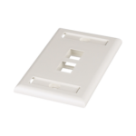 Placa de Pared Vertical, Salida Para 2 Puertos Keystone, Con Espacios Para Etiquetas, Color Blanco Mate