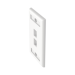 Placa de Pared Vertical, Salida Para 2 Puertos Keystone, Con Espacios Para Etiquetas, Color Blanco