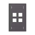 Placa de Pared Vertical, Salida Para 4 Puertos Keystone, Con Espacios Para Etiquetas, Color Negro - Image 2