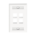 Placa de Pared Vertical, Salida Para 4 Puertos Keystone, Con Espacios Para Etiquetas, Color Blanco
