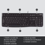 Teclado Logitech K120, USB, Alámbrico, Negro (Español) - Image 3