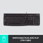 Teclado Logitech K120, USB, Alámbrico, Negro (Español) - Image 6