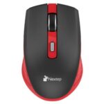 Mouse Nextep Inalámbrico Recargable Switch Encendido 1600 dpi Color Negro-Rojo