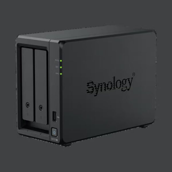 NAS Synology DiskStation DS725+ | 2 Bahías | Expandible hasta 7 Unidades | 2 Ranuras M.2 NVMe | Puerto 2.5GbE | Rendimiento 276 MB/s Lectura y 224 MB/s Escritura | Compatible con Unidad de Expansión DX525.