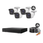 KIT TurboHD 1080p / DVR 8 canales con H.265+ / 4 Cámaras Bala Metálicas / Fuente de Poder / Accesorios de Instalación - Image 4