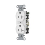 Contacto Dúplex 20 A, 125 V, 2 Polos, 3 Hilos, Cableado Posterior y Lateral, Color Blanco (Nema 5-20R).