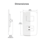 Contacto Dúplex de 127 V~60 Hz 15 A / Color Blanco. - Image 2