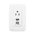 Contacto Sencillo de 15 A/ 127 V CA y 2 Conectores USB de 5 V CD 2A / Color Blanco.