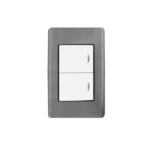 Apagador Doble de 10 A/ 127 V CA ~ 60 Hz / Placa de Acero.