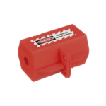 Dispositivo de Bloqueo LOTO para Enchufes de 120 Vca, Fabricado con Polipropileno, Color Rojo - Image 3